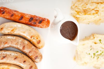 selection of all main type of german wurstel saussages