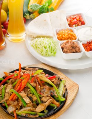 original fajita sizzling hot  on iron plate