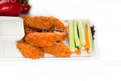  buffalo chicken wings served with pinzimonio