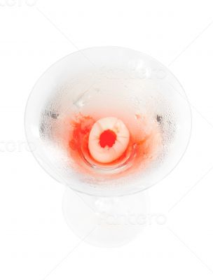 Lychee martini cocktail  isolated on white background
