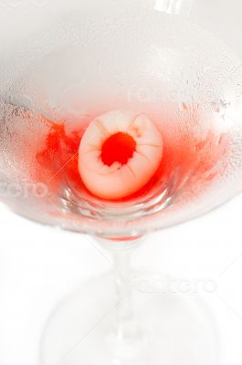 Lychee martini cocktail  isolated on white background
