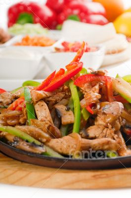 original fajita sizzling hot  on iron plate