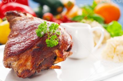 original German BBQ pork  knuckle