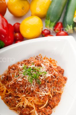 spaghetti pasta with bolognese sauce