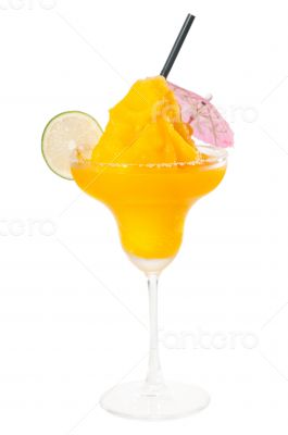 frozen mango margarita daiquiri isolated on white