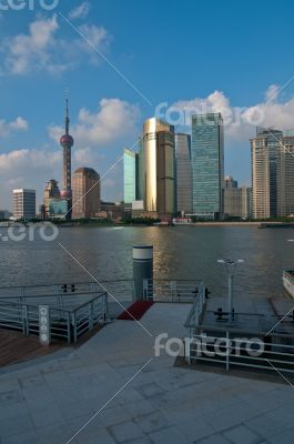 shanghai pudong view from puxi 