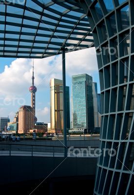 shanghai pudong view from puxi 