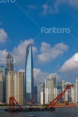 shanghai pudong view from puxi