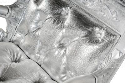 silver leather upholstery chair