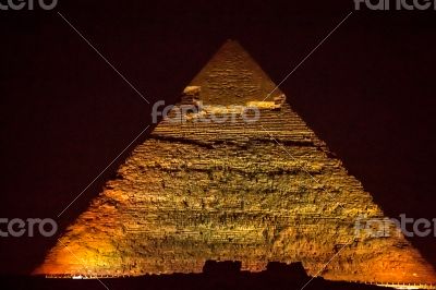 Pyramids at night