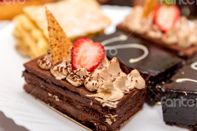 Brownie with strawberry topping