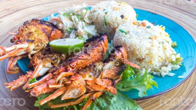 Lobster with rice