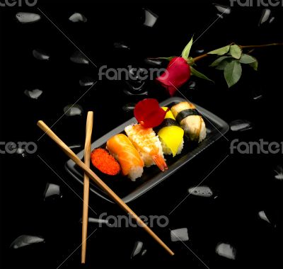 assorted sushi plate