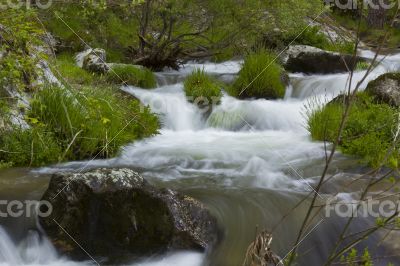 River stream in Madrid, Spain