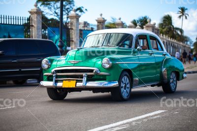 Caribbean Cuba Havana classic cars on the road