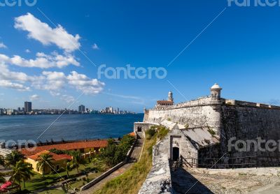 Caribbean Cuba Havana fortress view with skyline