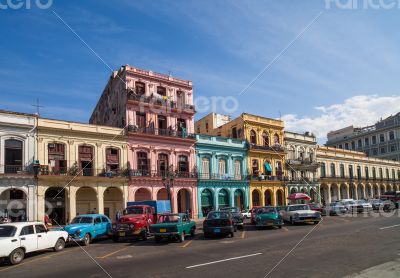 Caribbean Cuba Havana building on the main street