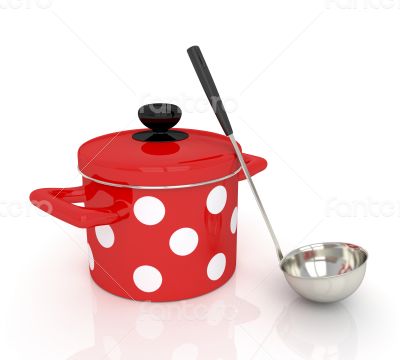 Pan with a ladle.
