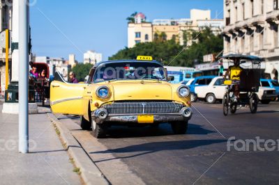 Caribbean Cuba Havana taxi on the street