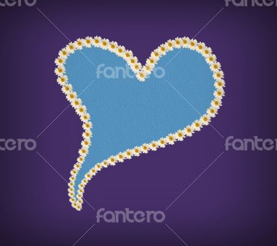 Heart made â€‹â€‹of daisies, card