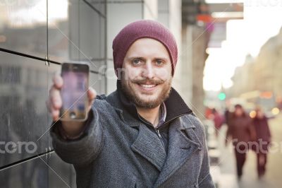 Young man with smartphone