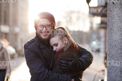 Young happy european couple