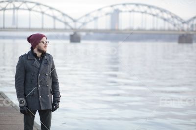 Young man near the river