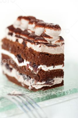 whipped cream dessert cake slice