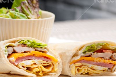 club sandwich pita bread roll