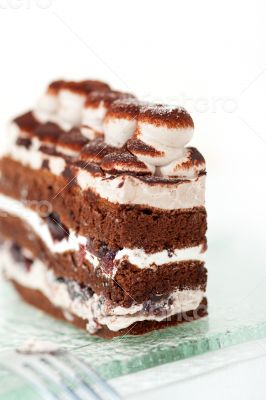 whipped cream dessert cake slice