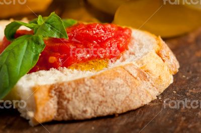 Italian fresh tomato and basil bruschetta