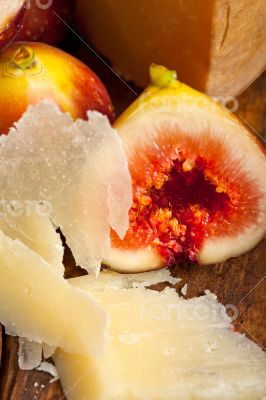 pecorino cheese and fresh figs 