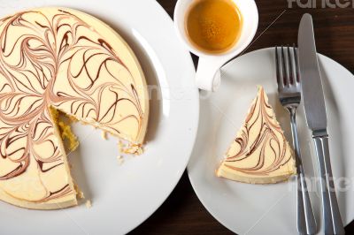 Cheese cake and espresso coffee