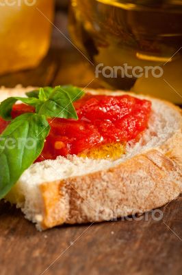 Italian fresh tomato and basil bruschetta