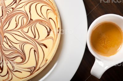 Cheese cake and espresso coffee