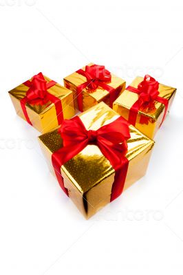 Gold gift boxes