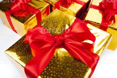 Gold gift boxes