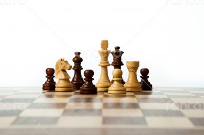 chess pieces on the board