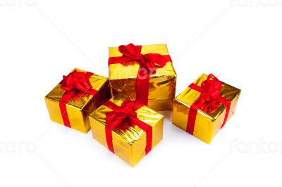 Gold gift boxes