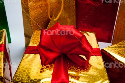 Gold gift boxes 