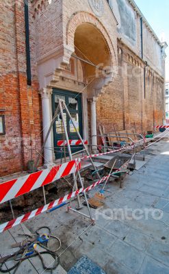 Venice italy unusual road work 