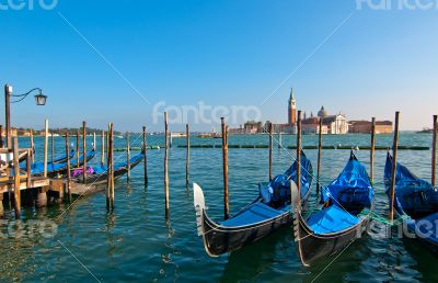 Venice Italy pittoresque view of gondolas 