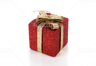 Artificial red gift box