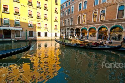 Venice Italy gondolas on canal