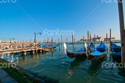 Venice Italy pittoresque view of gondolas 