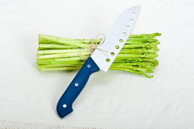 fresh asparagus over white