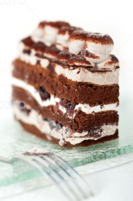 whipped cream dessert cake slice