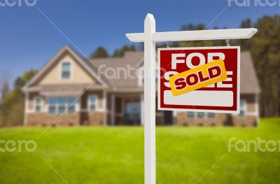 Sold Home For Sale Sign in Front of New House