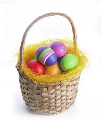 Easter eggs in a basket