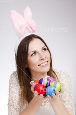 Girl with easter eggs